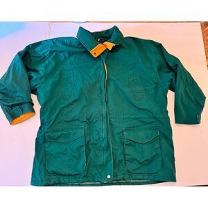 Vintage 90s Venezia Jacket Womens Green Flannel Lined Long Sleeve Pockets